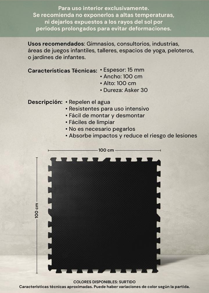 Creatoys Piso Encastrable De Goma Eva 1M X 1M