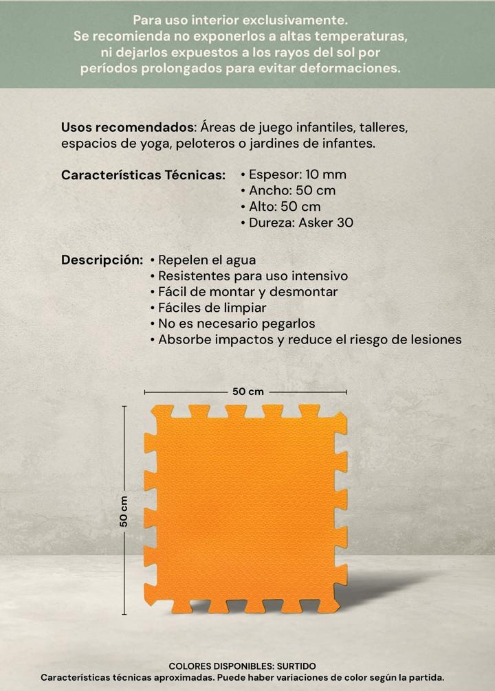 Creatoys Piso Encastrable De Goma Eva 50CM X 50 CM X 10MM