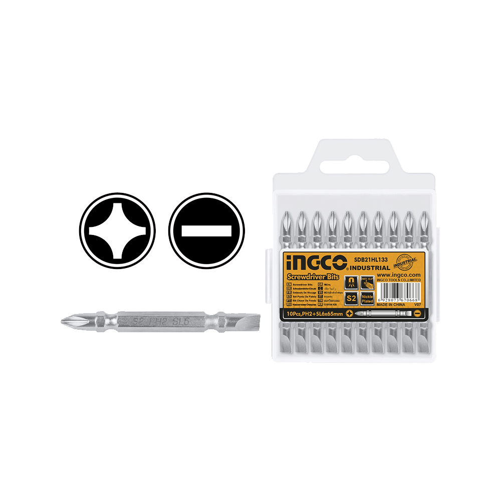 Ingco Puntas Atornillador Magnetico Combinado Sl6 + Ph2 *#