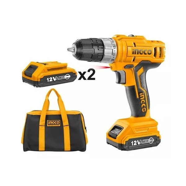 Ingco Taladro Atornillador C/2 Bateria Y Bolso *#
