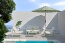 Pintecord Set Aqua De Jardin 4 Piezas De Metal Con Almohadones