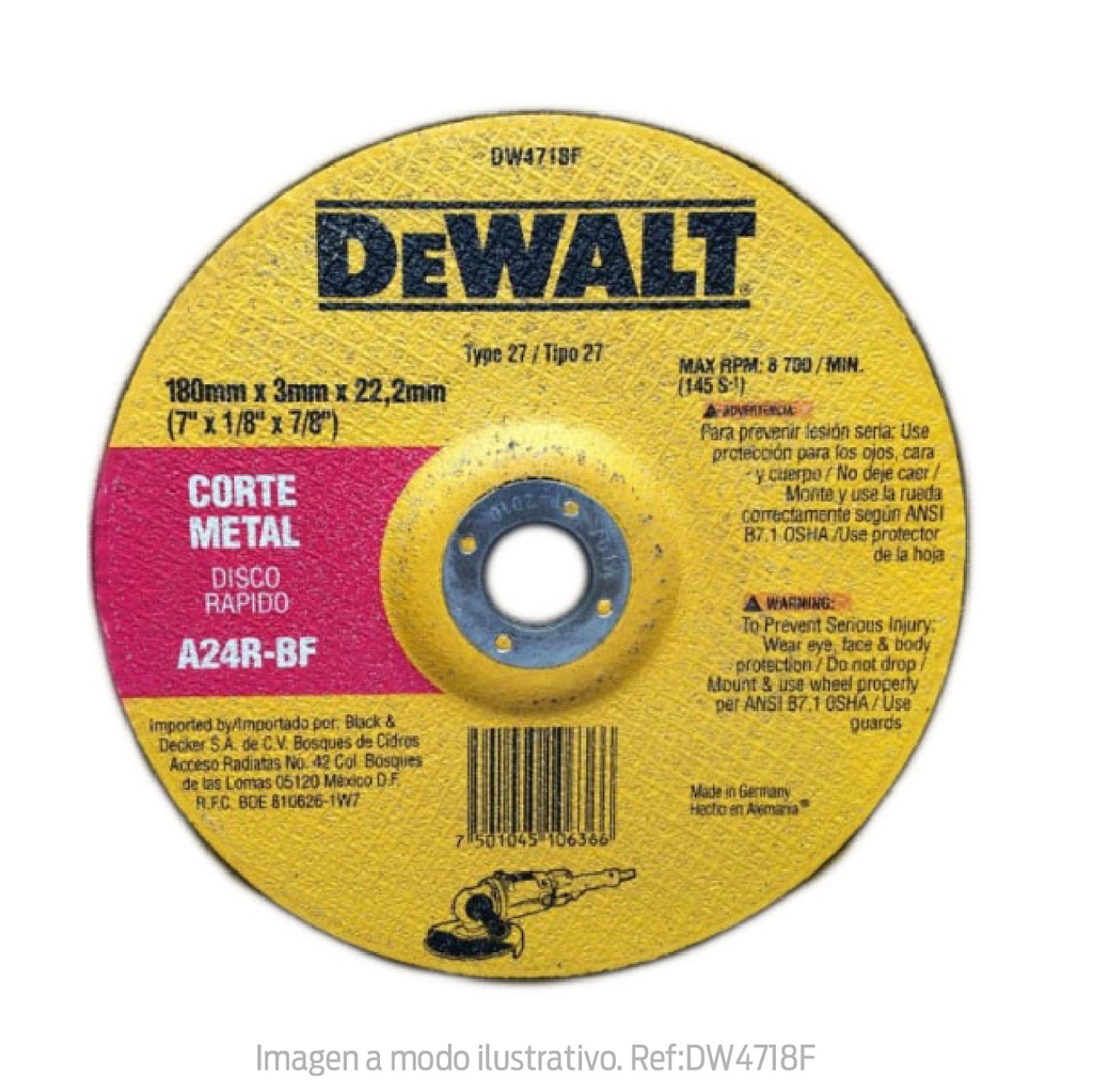 Dewalt Disco De Corte Acero Y Metal